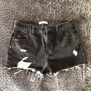 High waist shorts in black